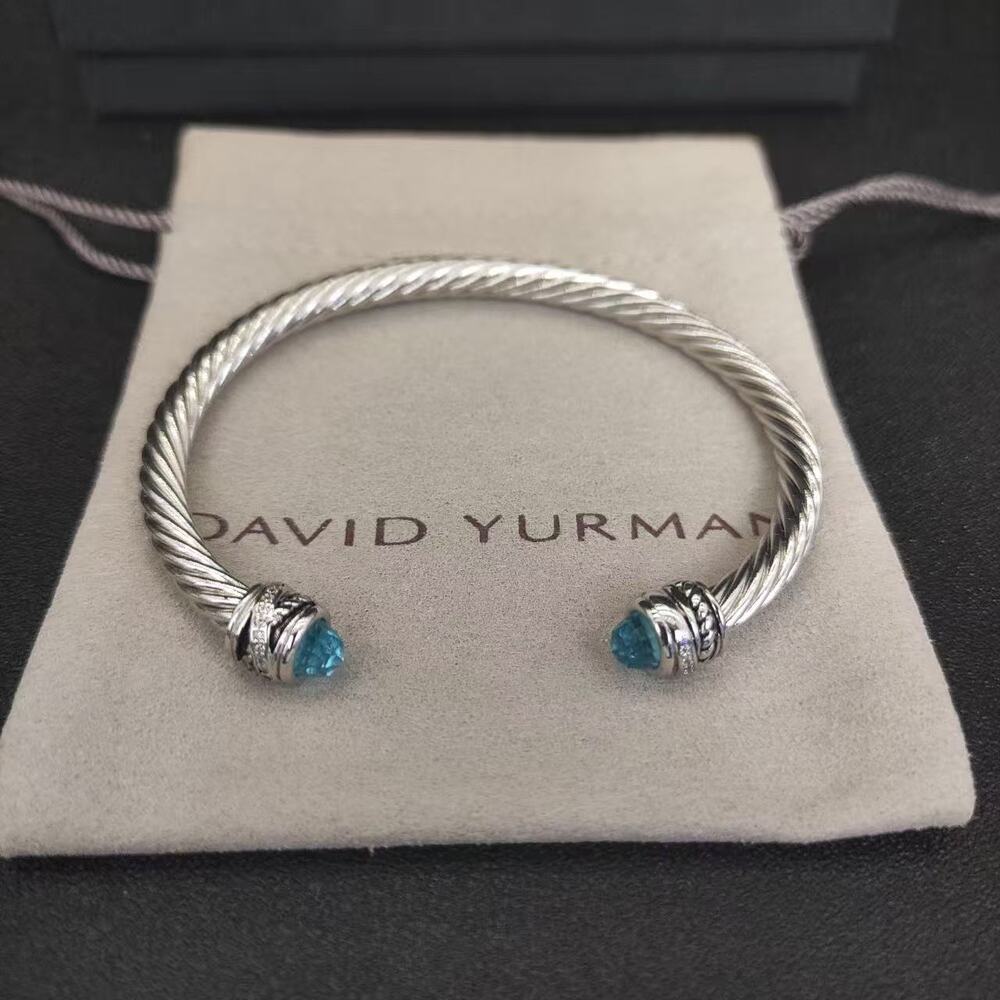 David Yurman Two‑Tone Cable Open Cuff Bracelet